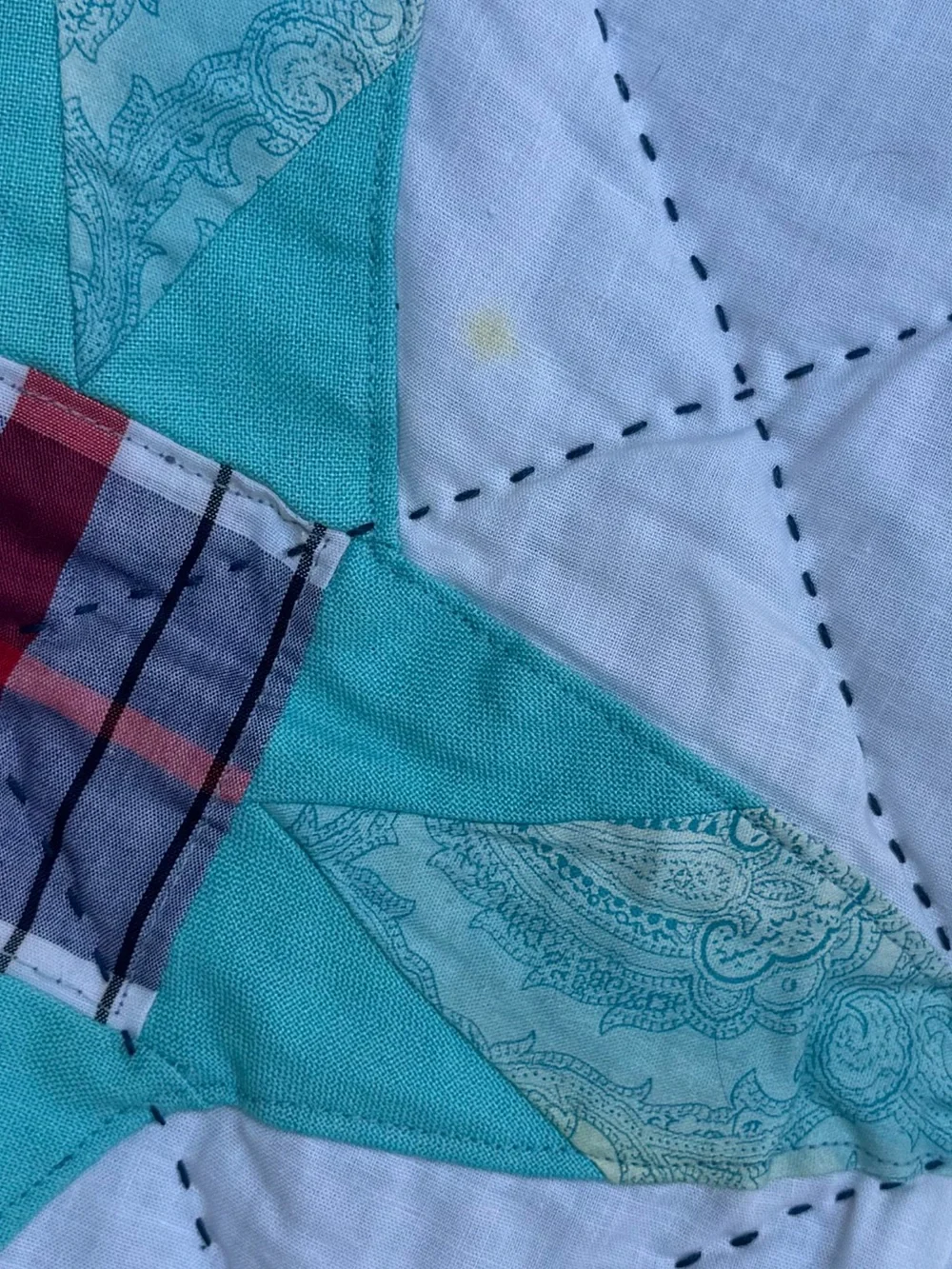 Blue and White Star Patchwork Quilt